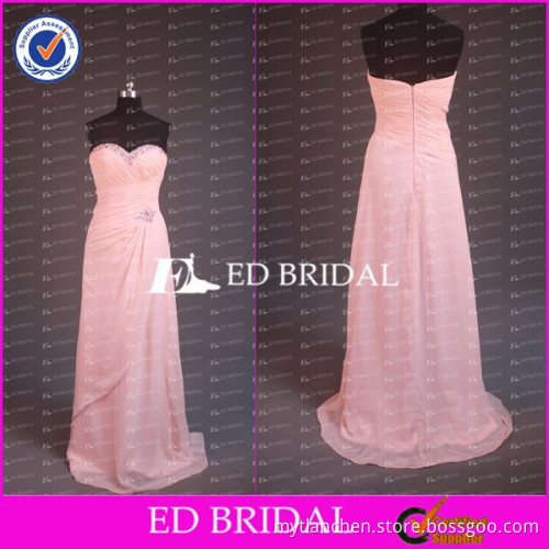 CE623 Elegant Real Sample China Sweetheart Peach Chiffon Bridesmaid Dress Young